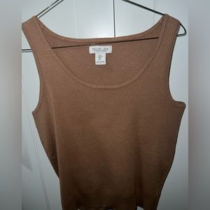 two-piece brown tank top with sweater. Size Small Petite (CA:s/p, UK:s, EU:s)